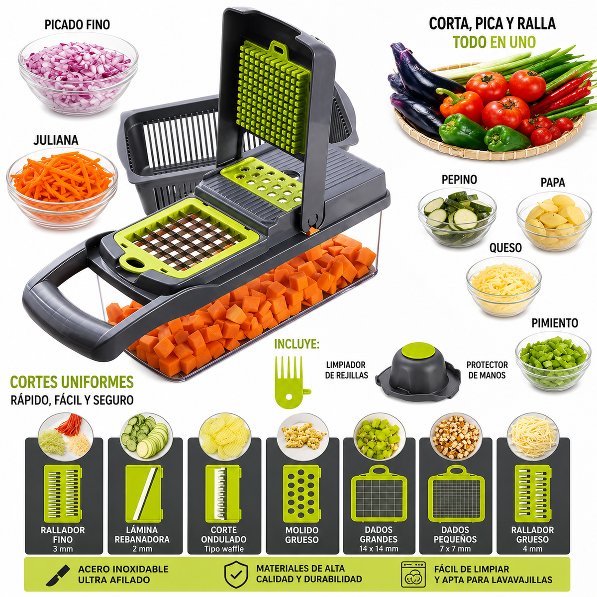Cortador de Verduras Multifuncional 9 en 1
