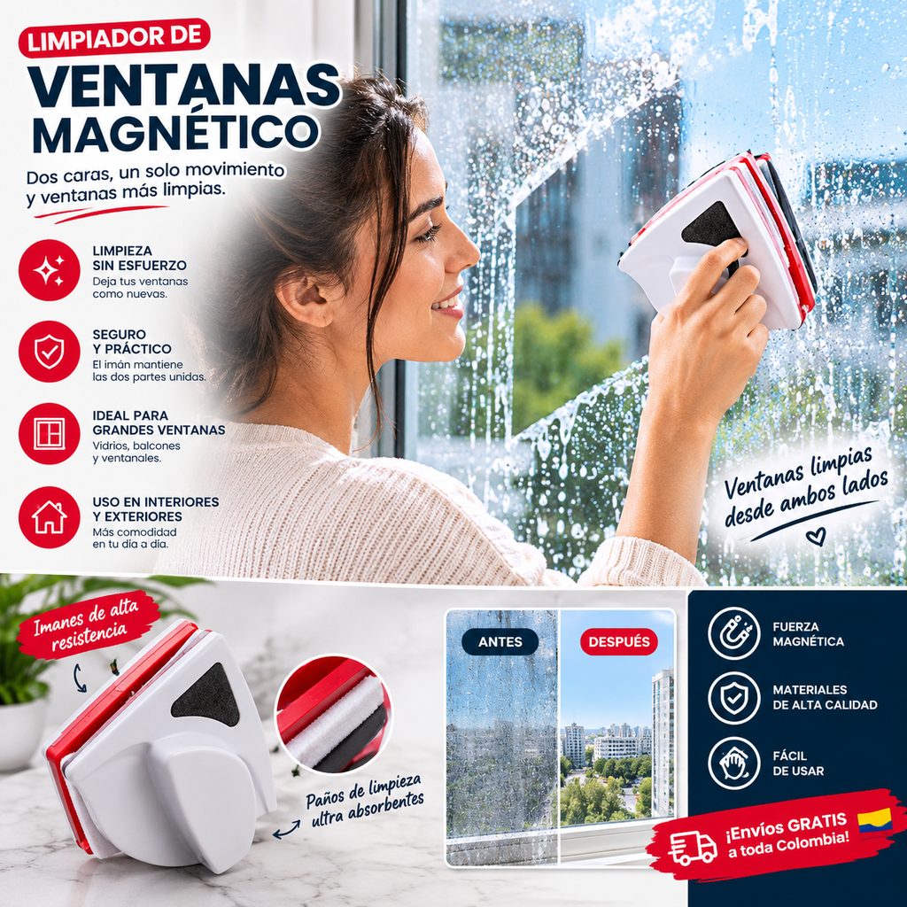 Limpiador de Ventanas Magnético
